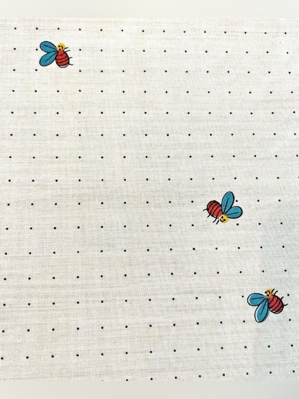 3 + Yards Vintage Cranston Schwartz Liebman Fabric Bee Dot Fabric Cotton Retro